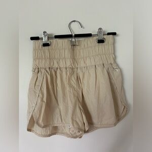 Free people movement high waisted beige/cream shorts size medium
